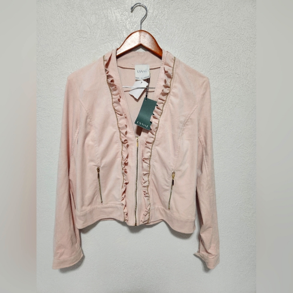 New vegan suede jacket pale blush pink M